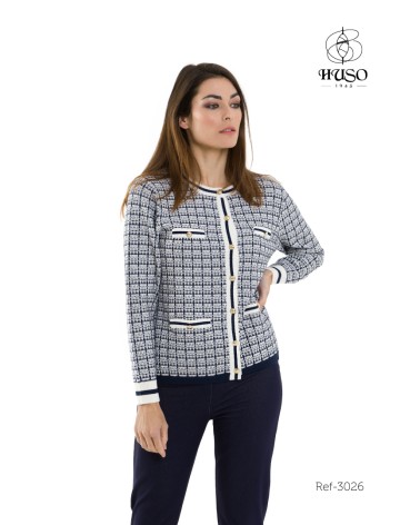 3026 CHAQUETA PUNTO TIPO CHANEL HUSO